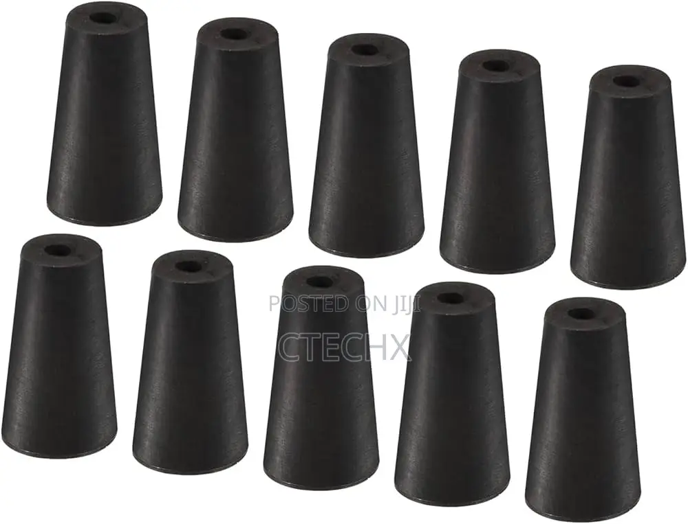 10mm Rubber Stoppers With Hole 10pcs