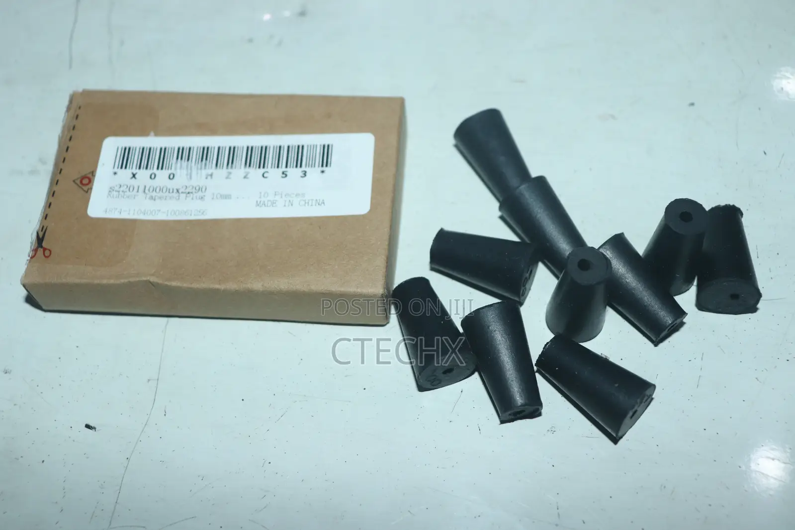 10mm Rubber Stoppers With Hole 10pcs