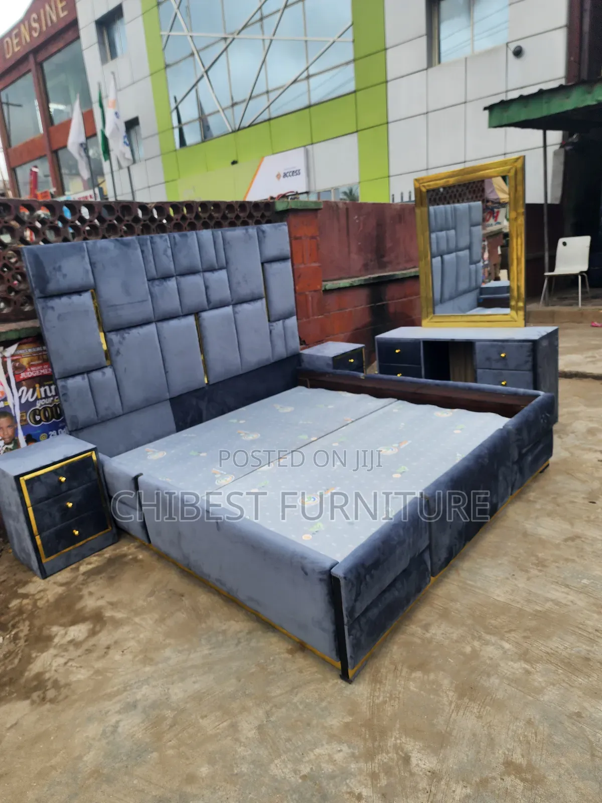 Quality 6by6 Complete Set of Upholstery Padded Bed Frame