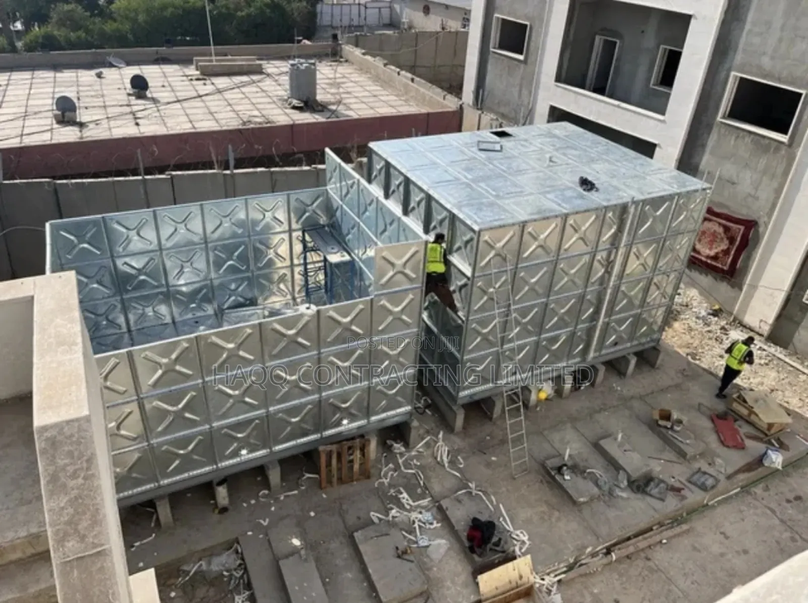 Galvanized Braithwaite Pressed Steel Water Tank Installation