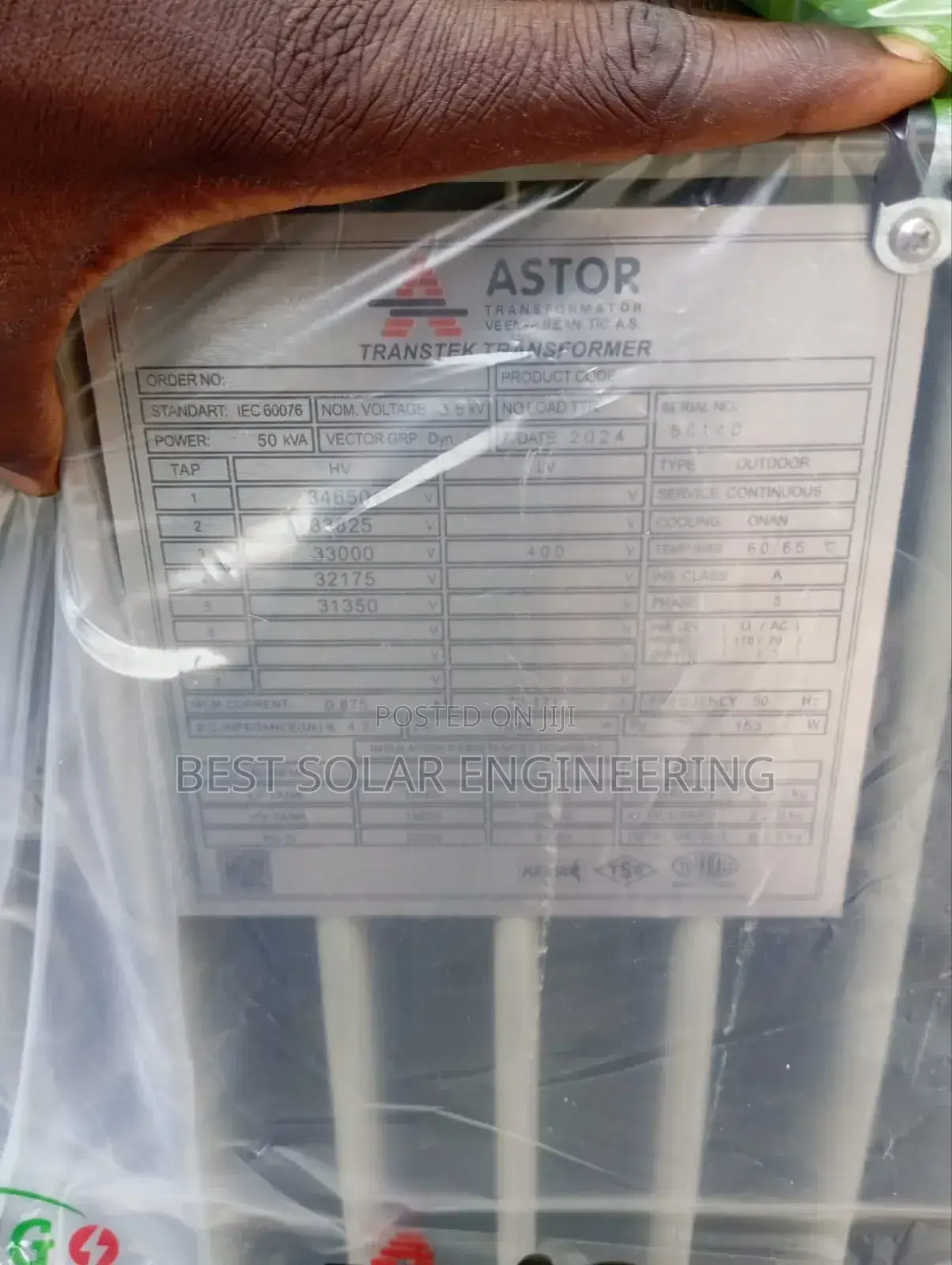 50kva 33kv/0.400kv Astor Transformer