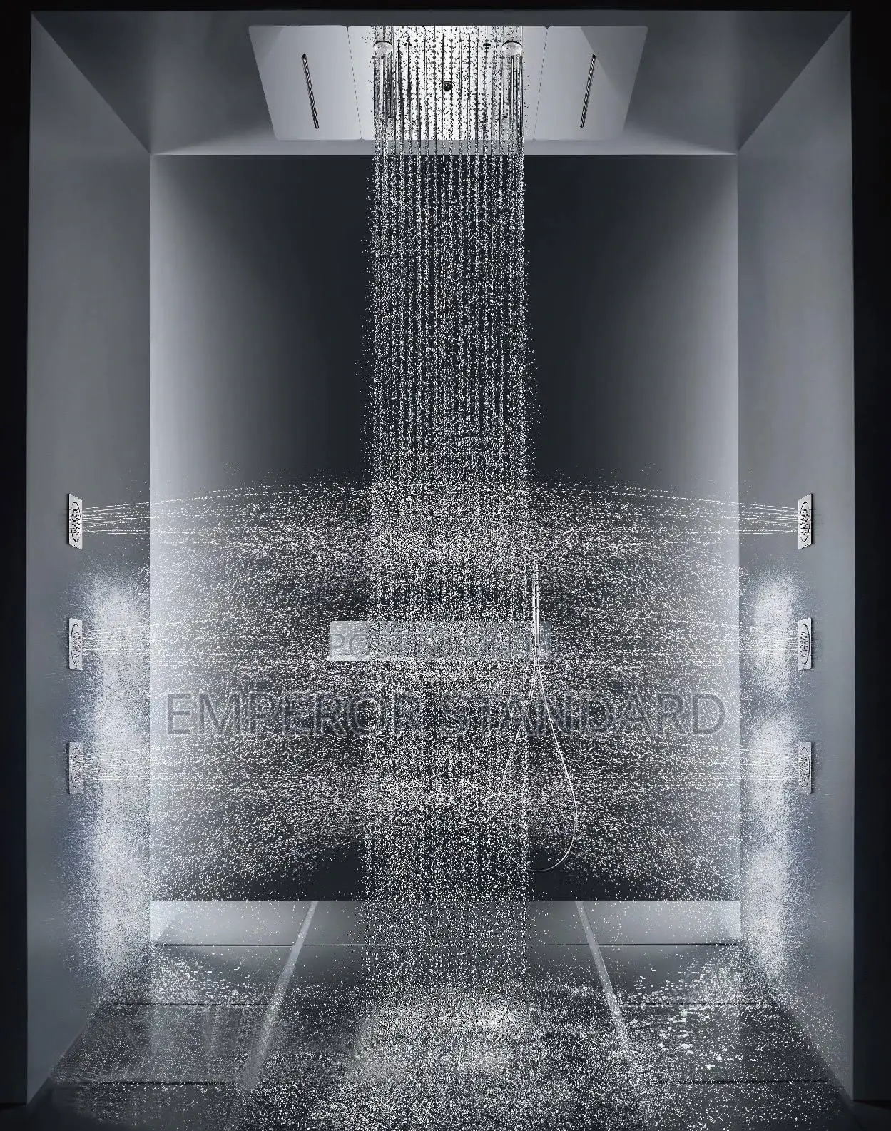 Luxury Black Shower Wall-Mounted LED Ceiling Shower Tap