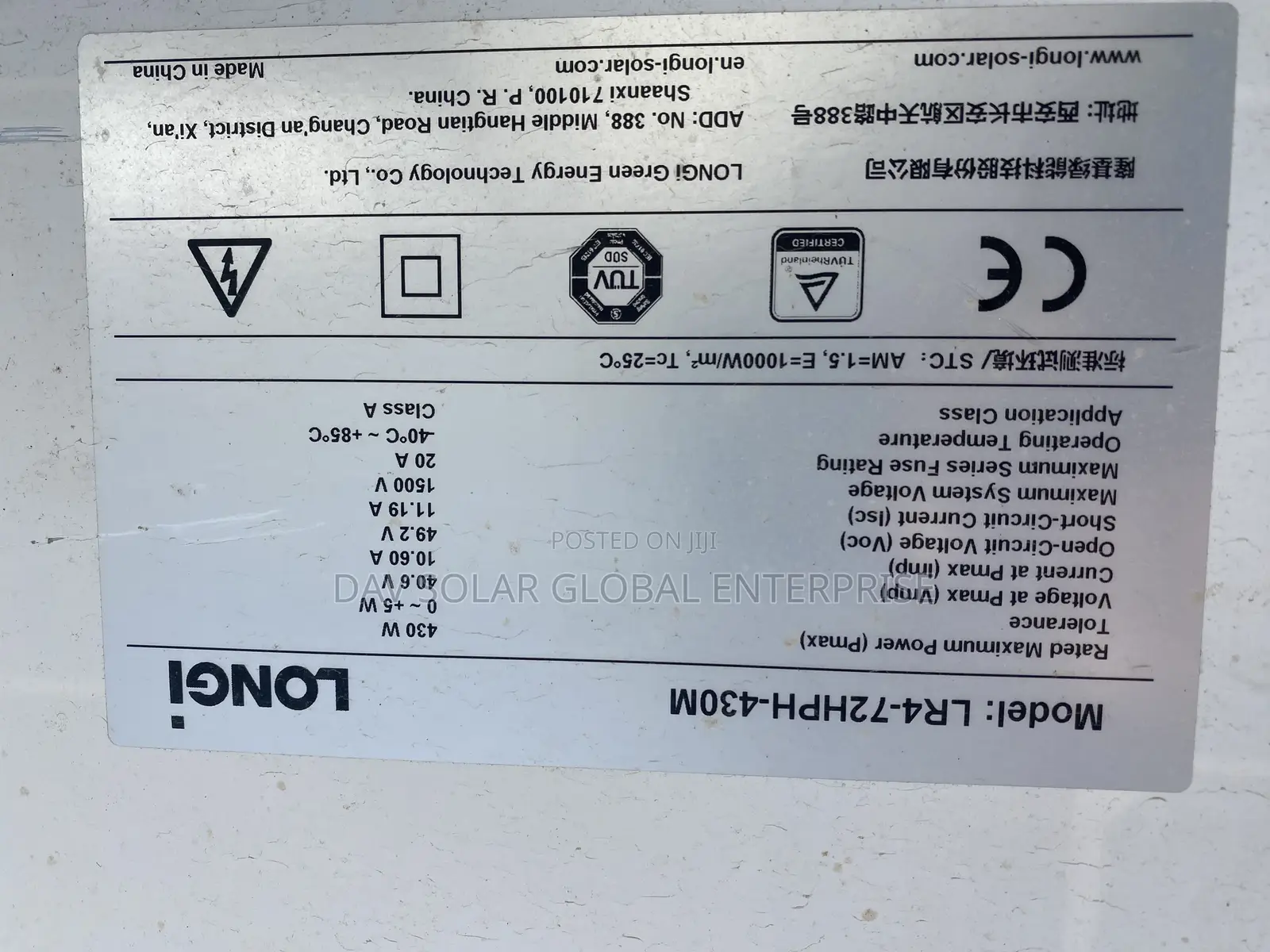 430W Longi Solar Panel
