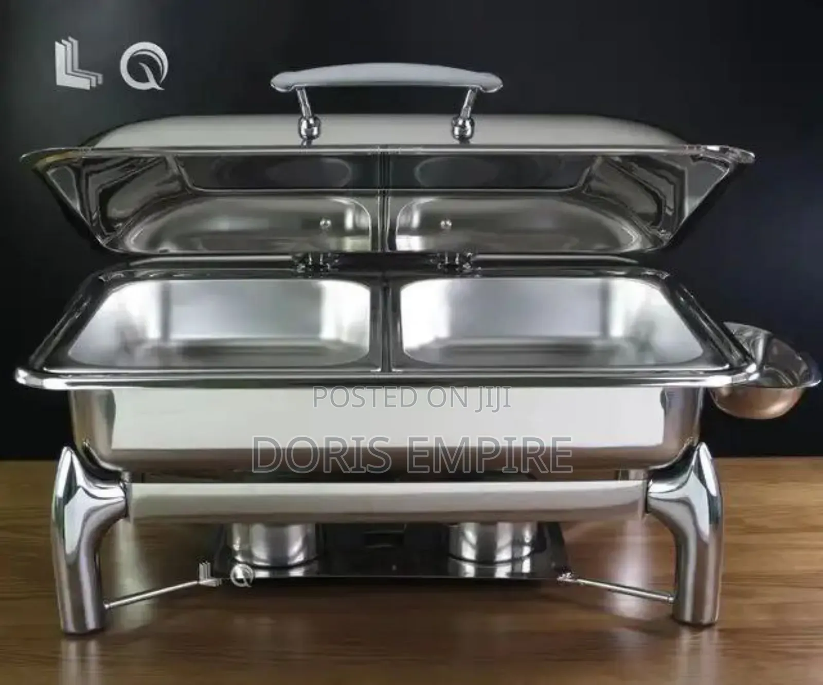 Luxury Top Notch Quality Square Silver Chaffing Dish Double