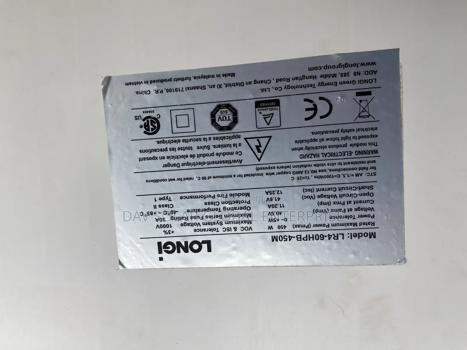LONGI Solar Energy 450W