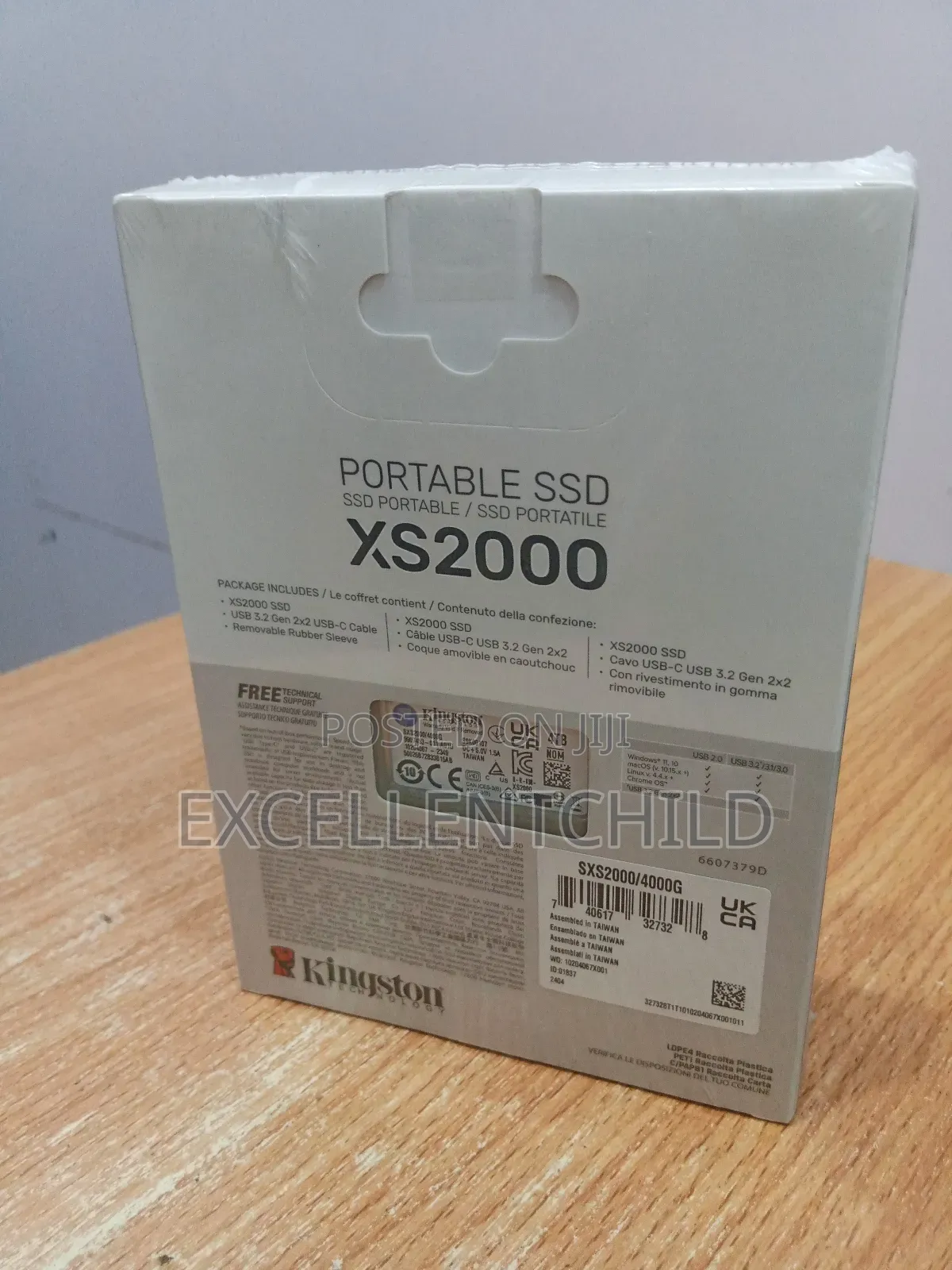Kingston 4tb Portable Xs2000 Ssd Up To 2000mb/S R W Speeds