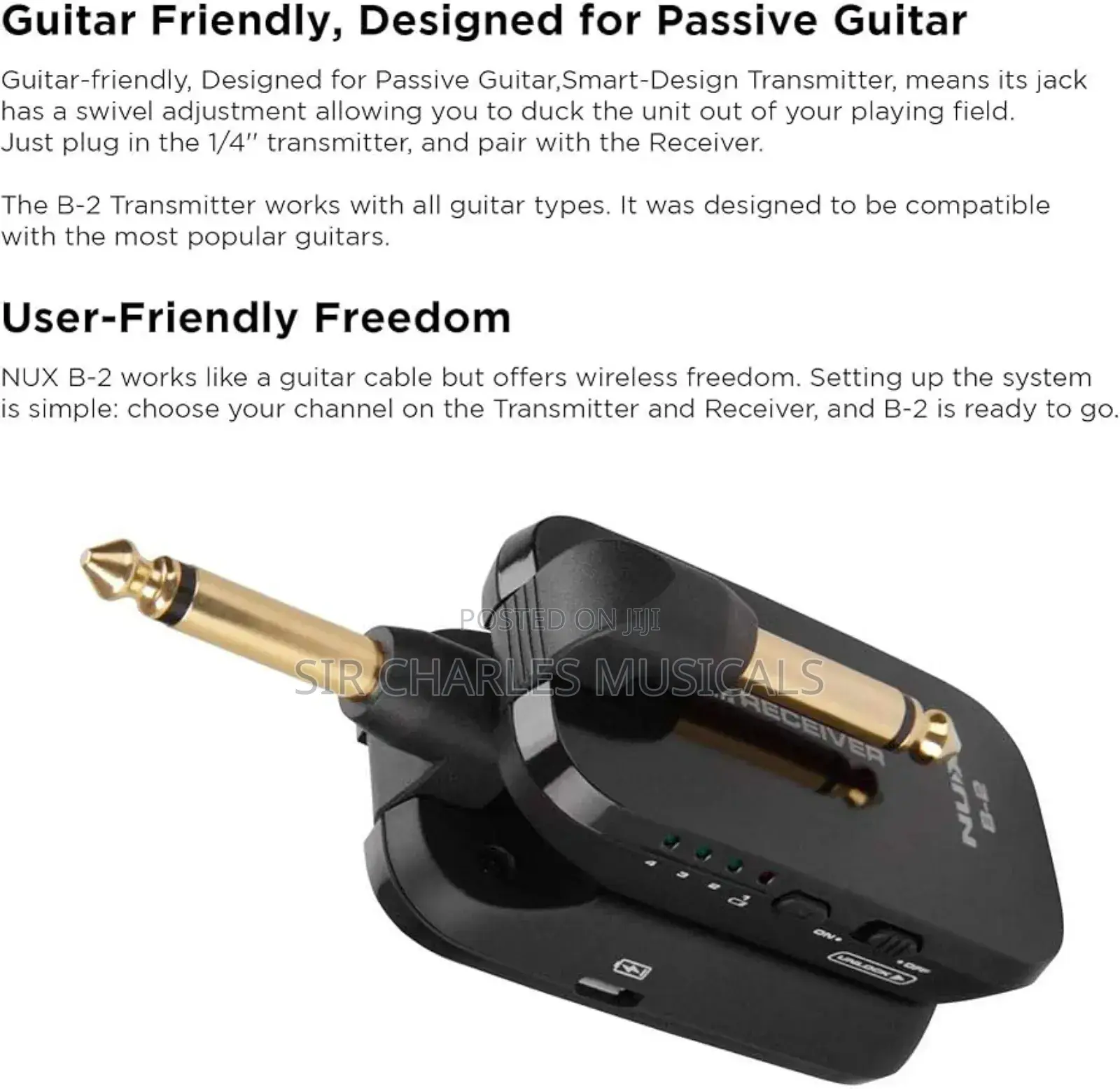 Nux B2 624ghz Wireless System for Guitar