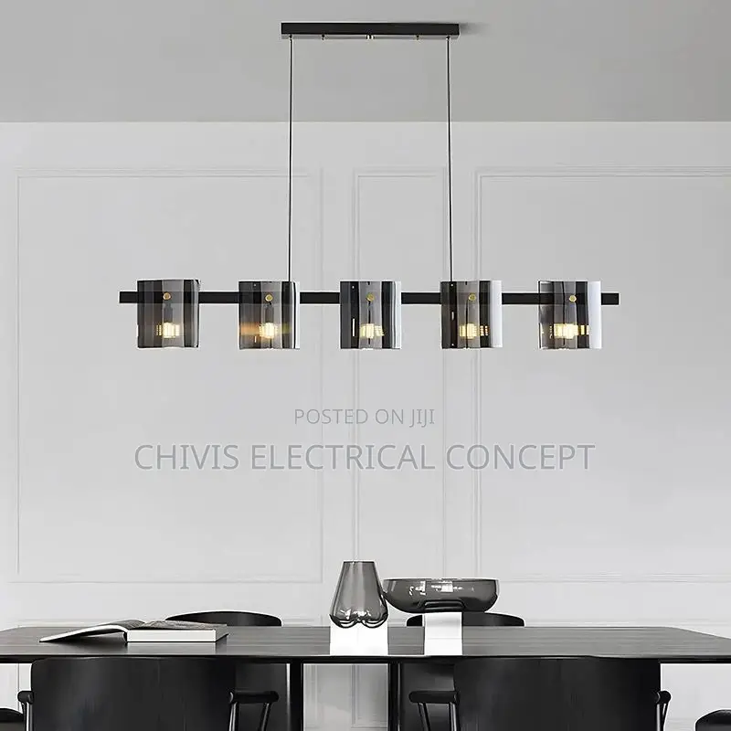Modern Ring Glass Sheet Ceiling Chandeliers for Living Dinin