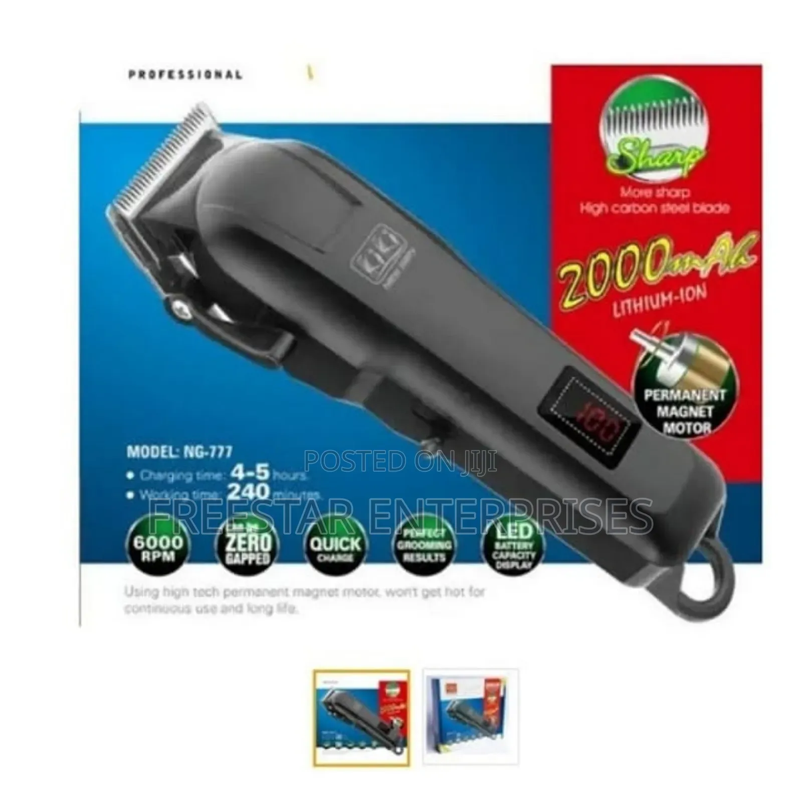 Kiki Rechargeable Hair Clipper. Kiki Professional Clipper.