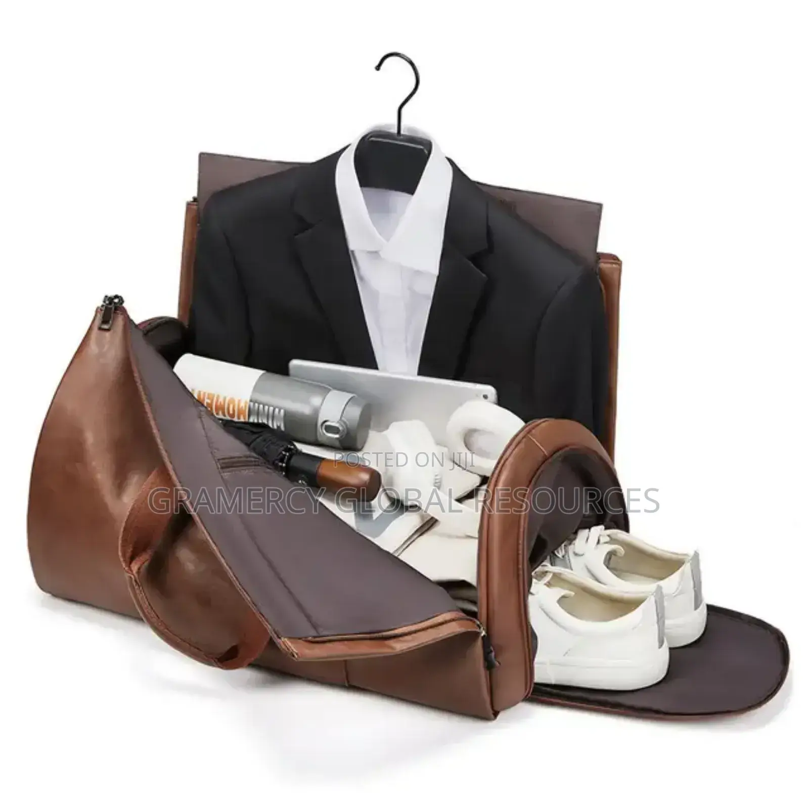 Multifunctional Business Men Travel Duffle Suit Garment Bag— Leather