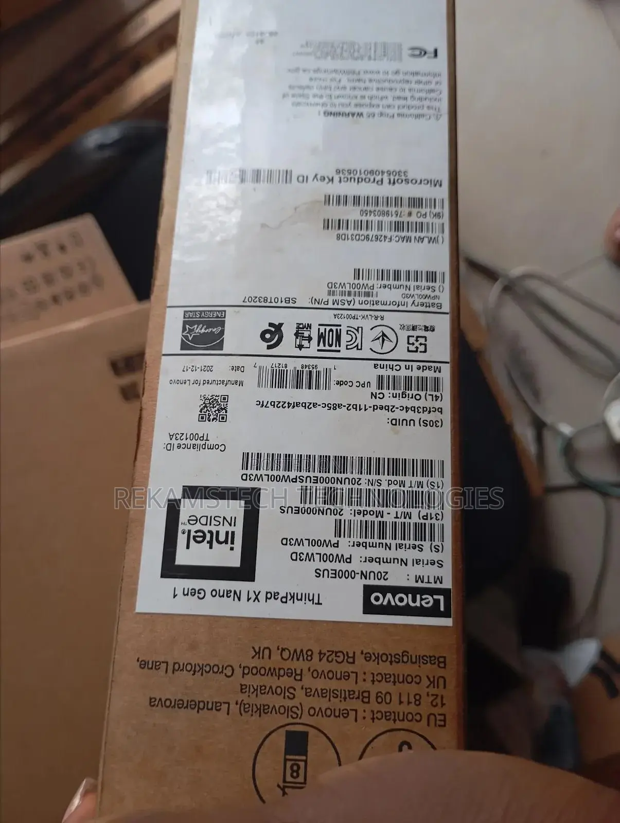 New Laptop Lenovo ThinkPad X1 16GB Intel SSD 512GB