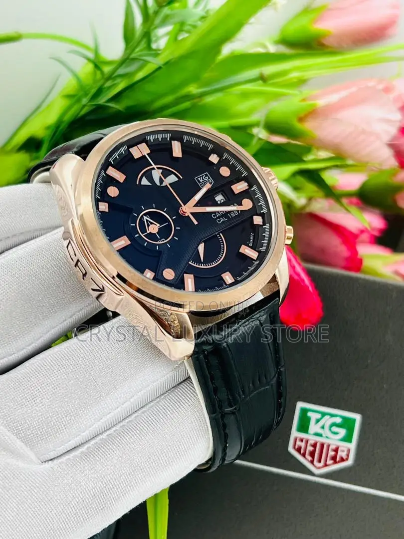 Tag Heuer Quality Luxury Men Genuine Leather Wristwatch