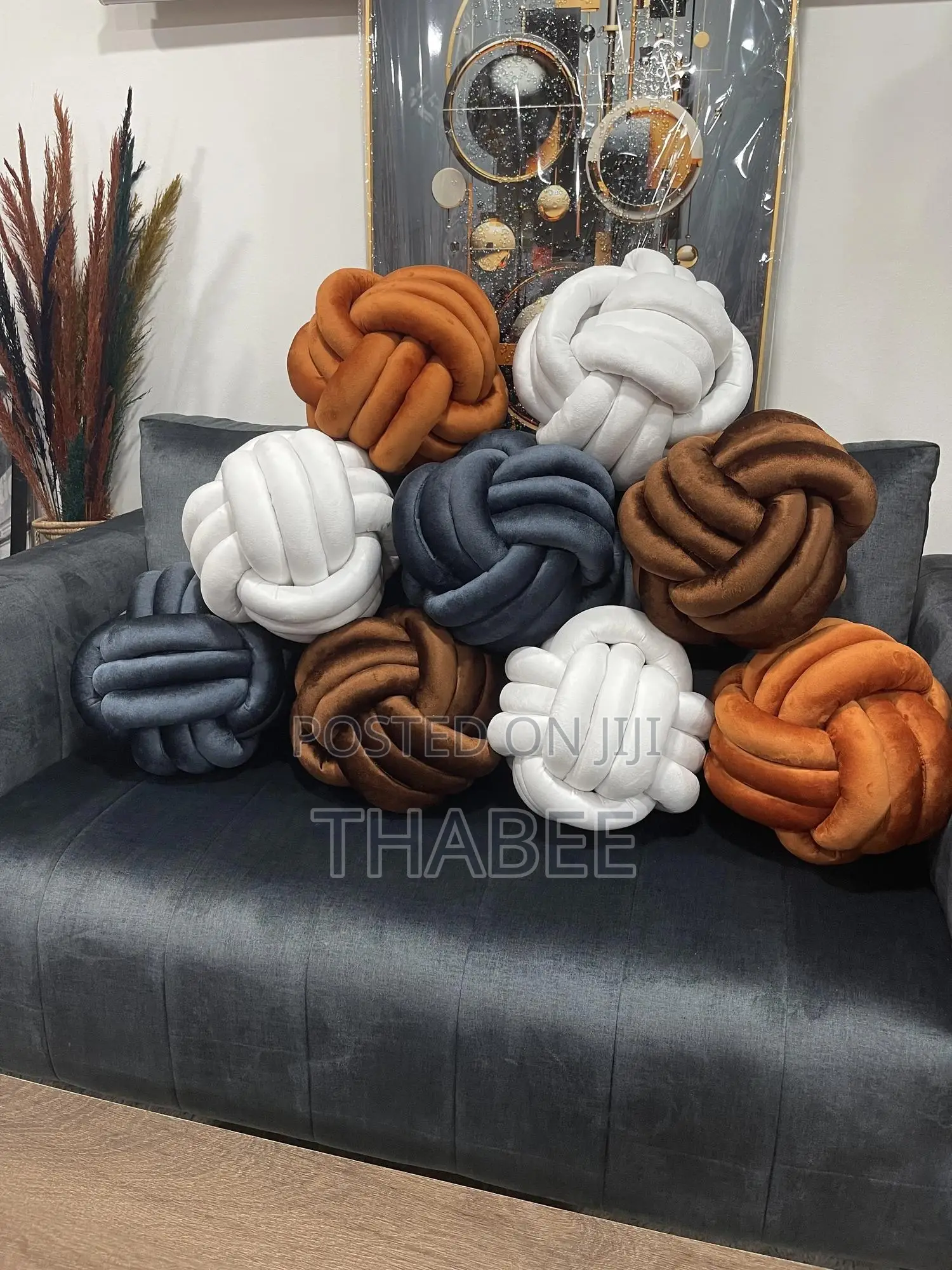 Bespoke Knotted Throw Pillows Plush Knot Ball