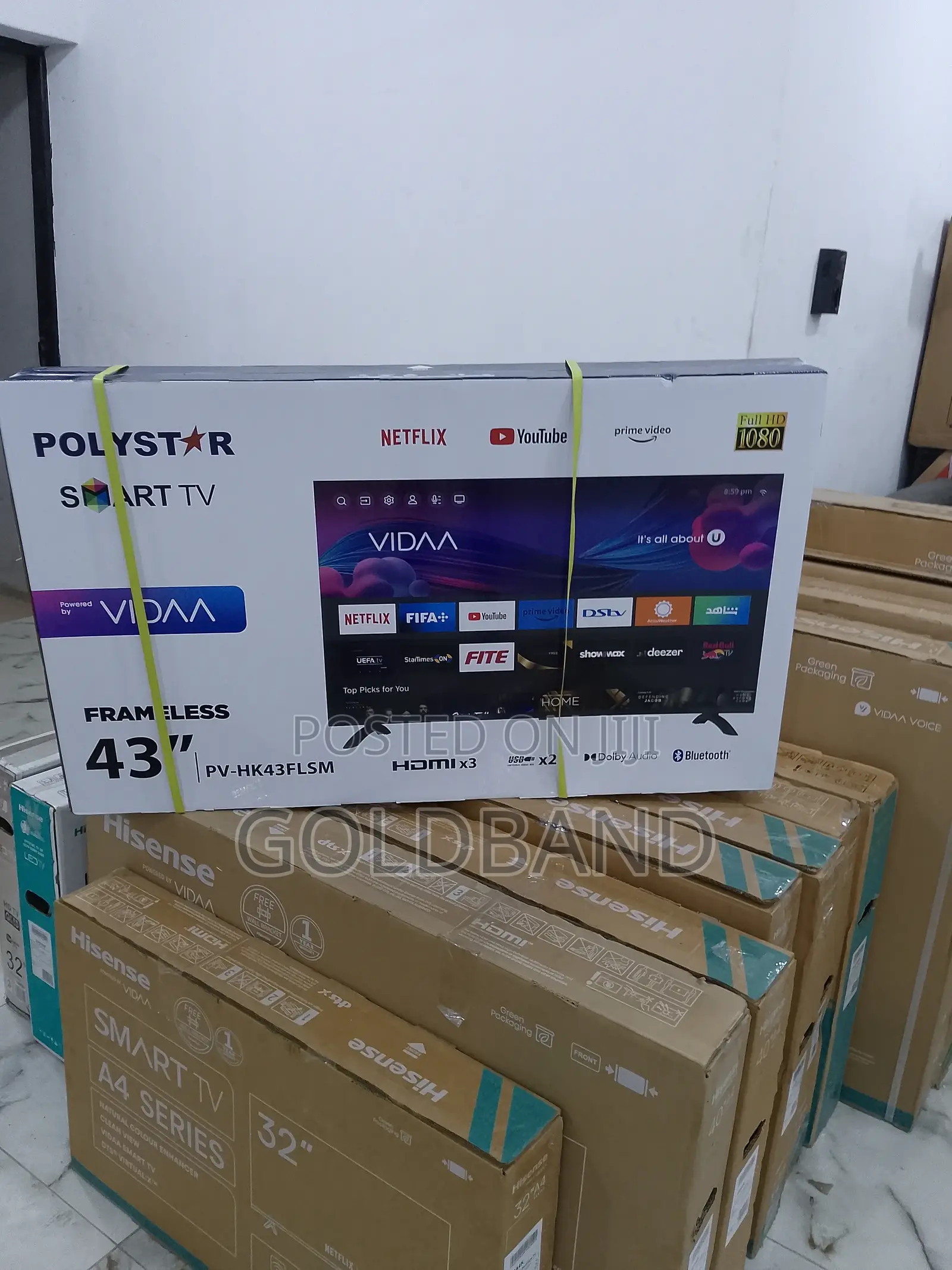 Brand New Polystar 43" Frameless Smart Tv PV-HK43FLSM
