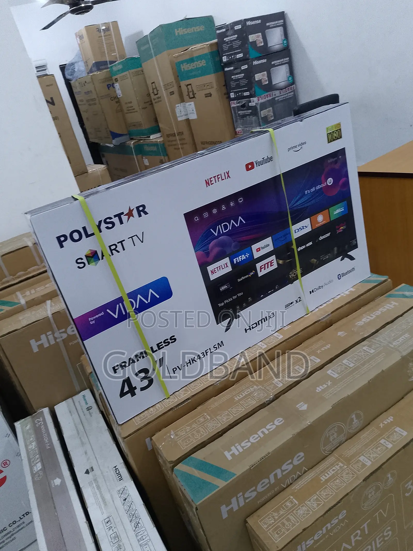 Amazing 43" Polystar Frameless Full HD Smart Tv PV-HK43FLSM