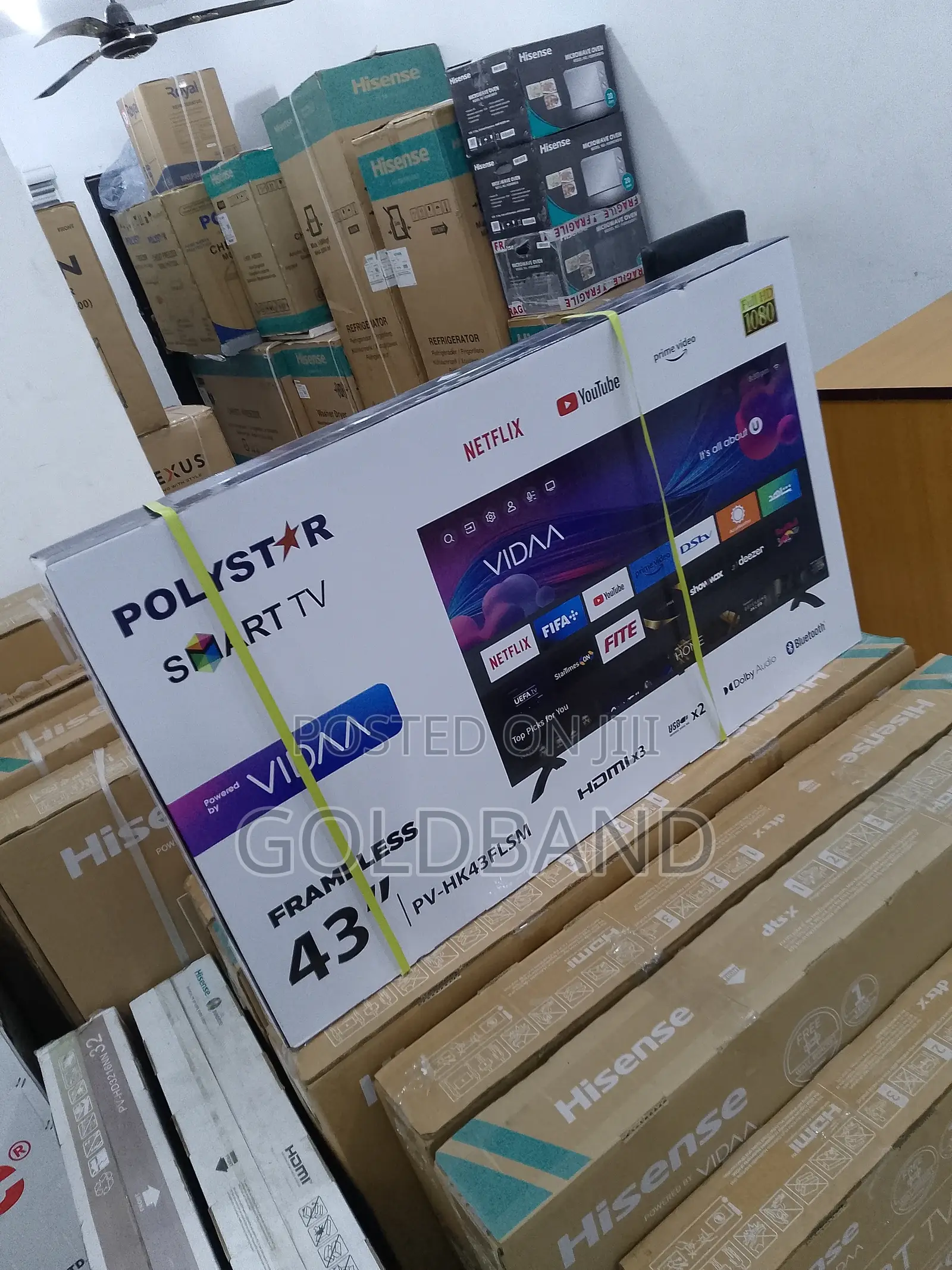 Amazing 43" Polystar Frameless Full HD Smart Tv PV-HK43FLSM