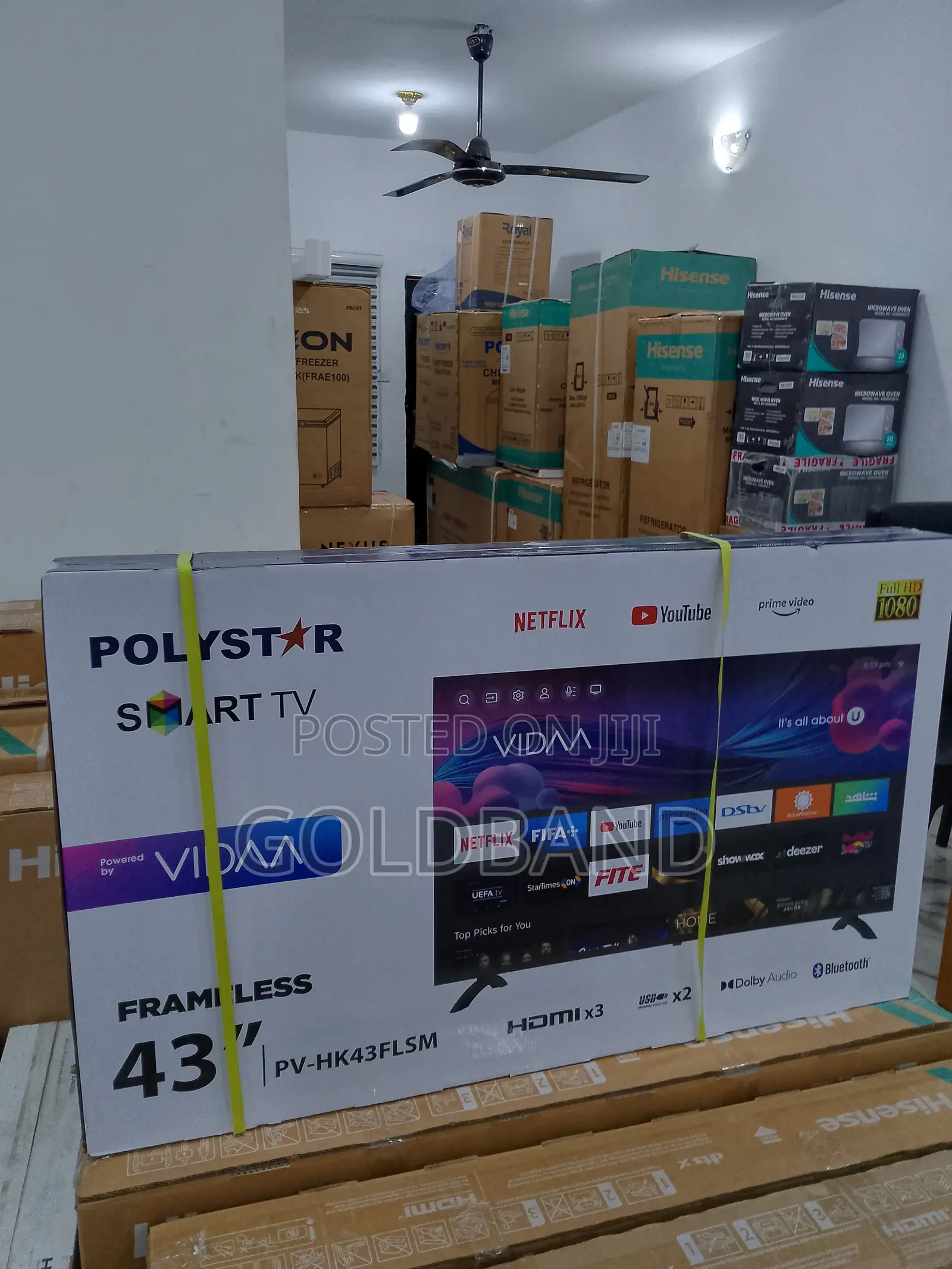 New in 43" Polystar Frameless Smart Tv PV-HK43FLSM
