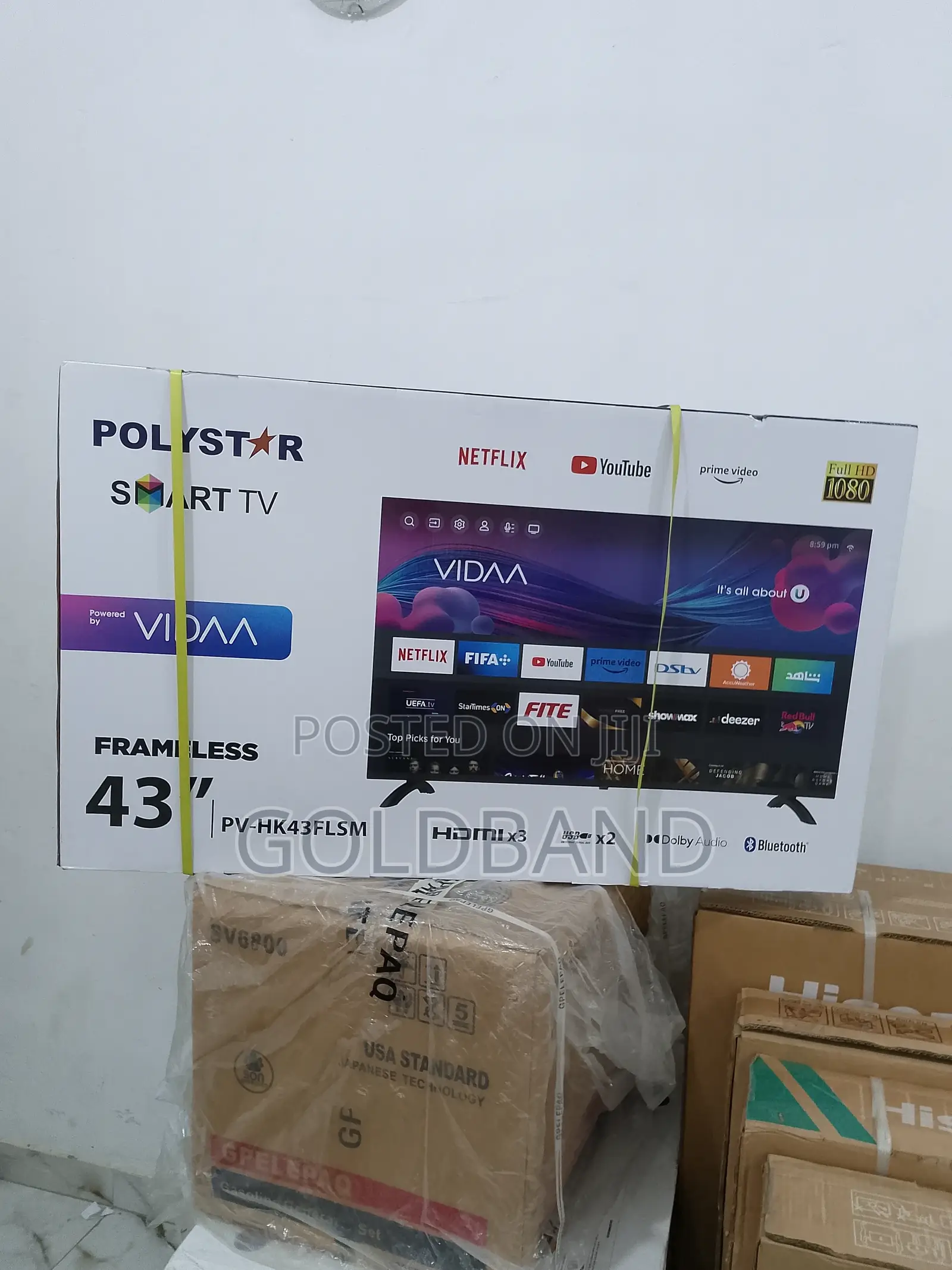 Durable Polystar 43" Frameless Full HD Smart Tv PV-HK43FLSM
