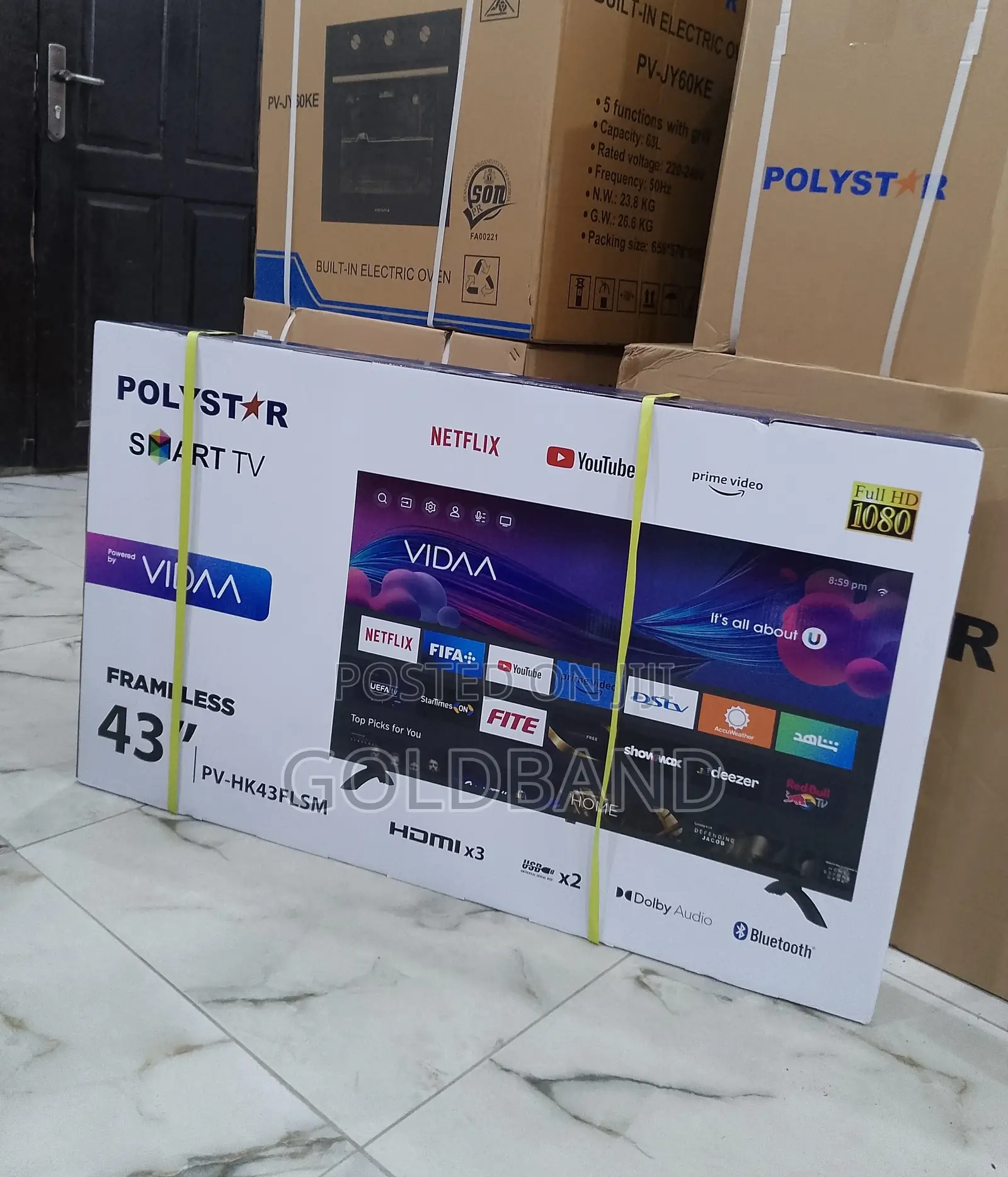 Modern Polystar 43" Frameless Full HD Smart Tv PV-HK43FLSM