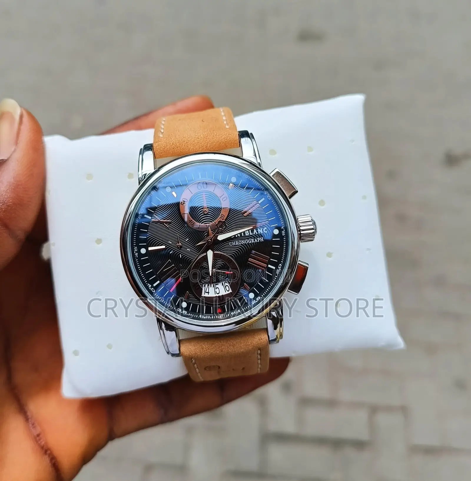 Mont Blanc Quality Luxury Genuine Leather Wristwatch