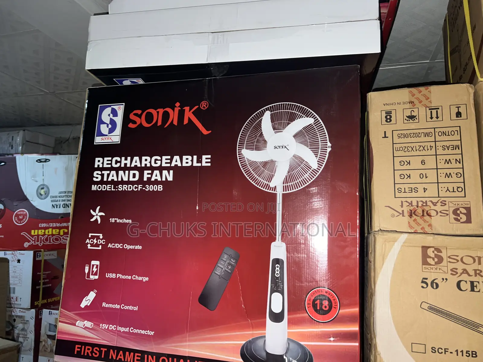 Sonik 18"Rechargeable Fan ( 819R)