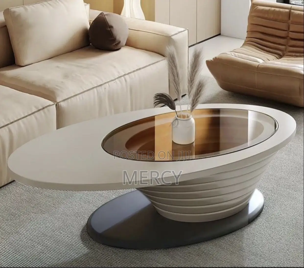 Center Table MDF With Glass