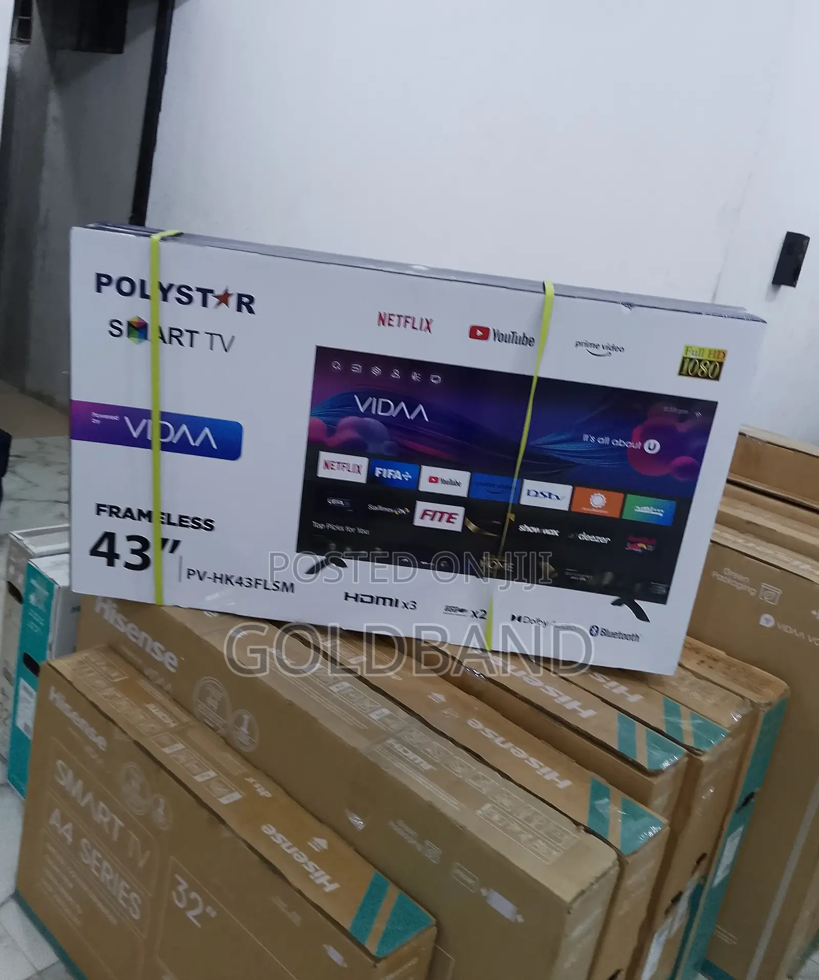 Brand New Picture Perfect Polystar 43" Framless Smart Tv