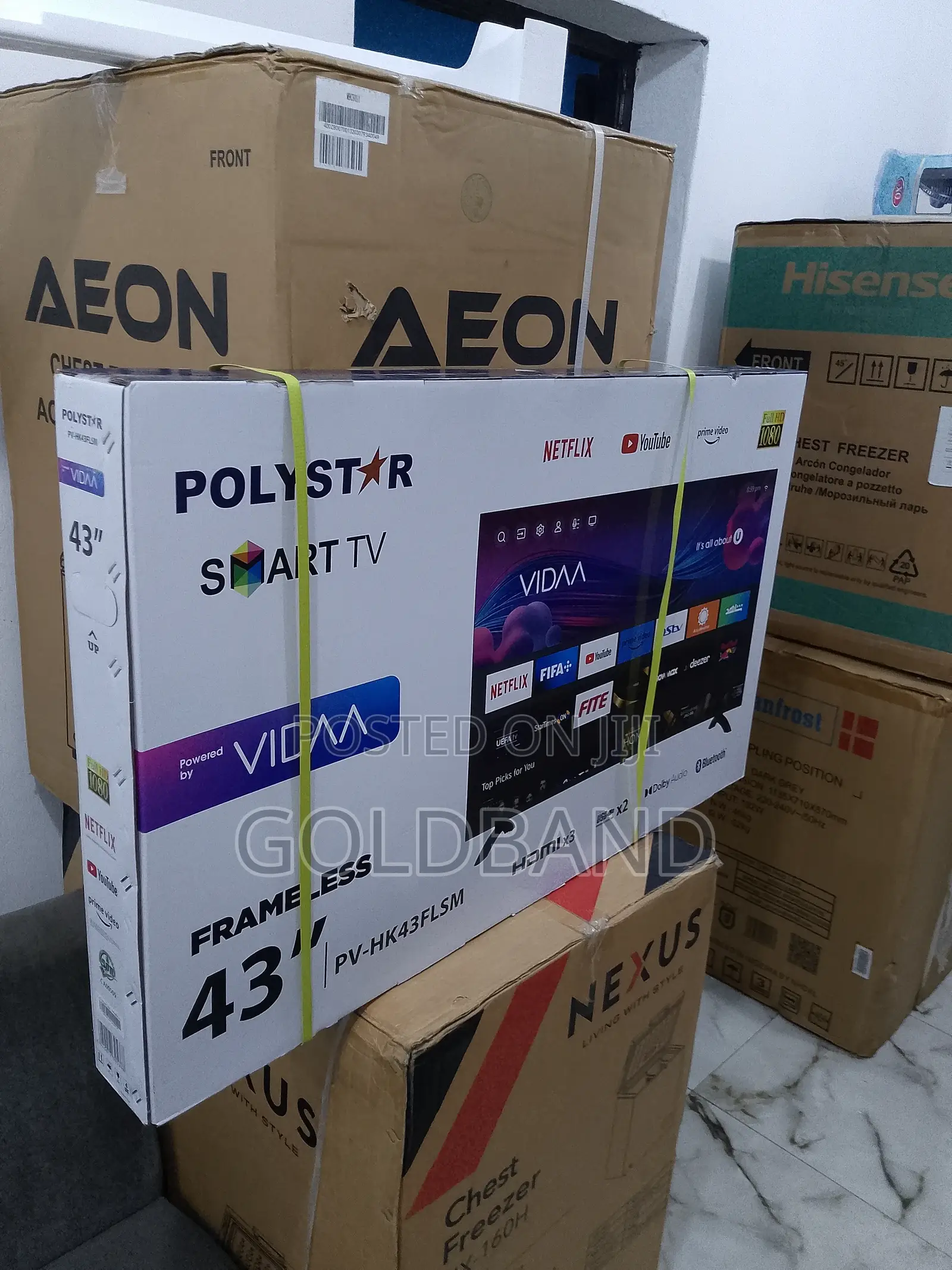 Vidaa 43" Polystar Frameless Full HD Smart Tv PV-HK43FLSM