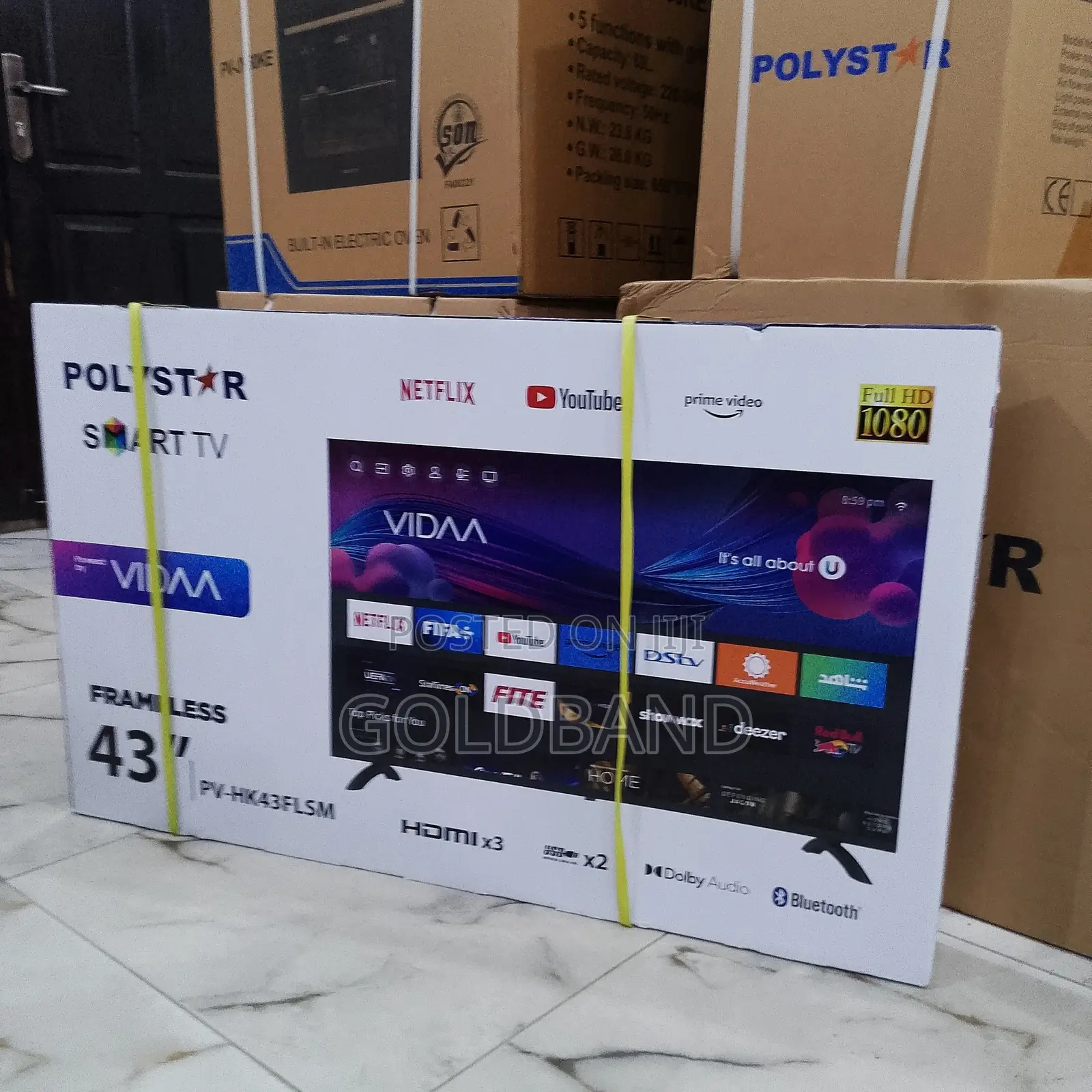 Top Standard PV-HK43FLSM 43" Polystar Frameless Smart Tv