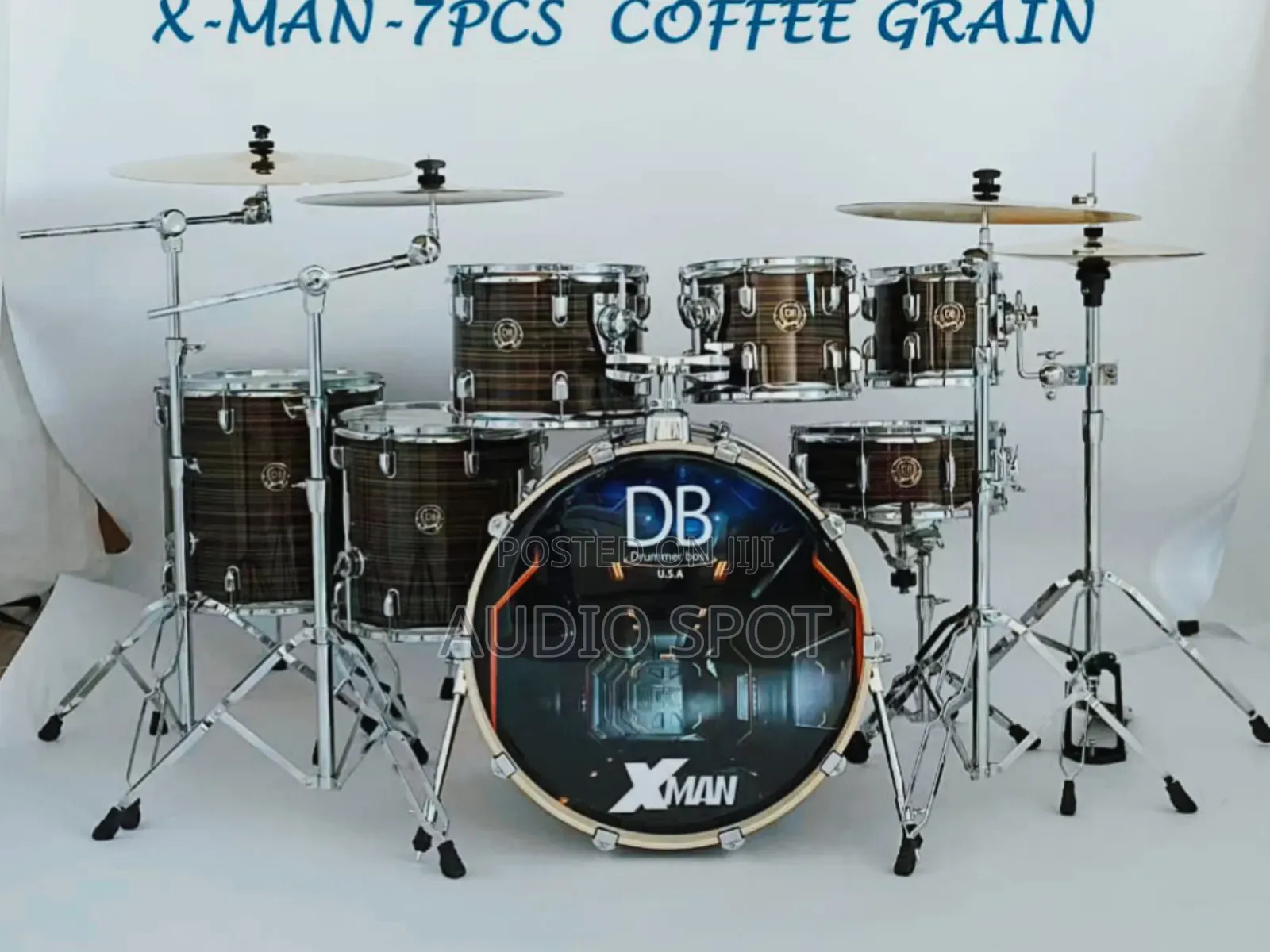 Original D-B X-MAN Professional 7pcs Acoustic Drum Set