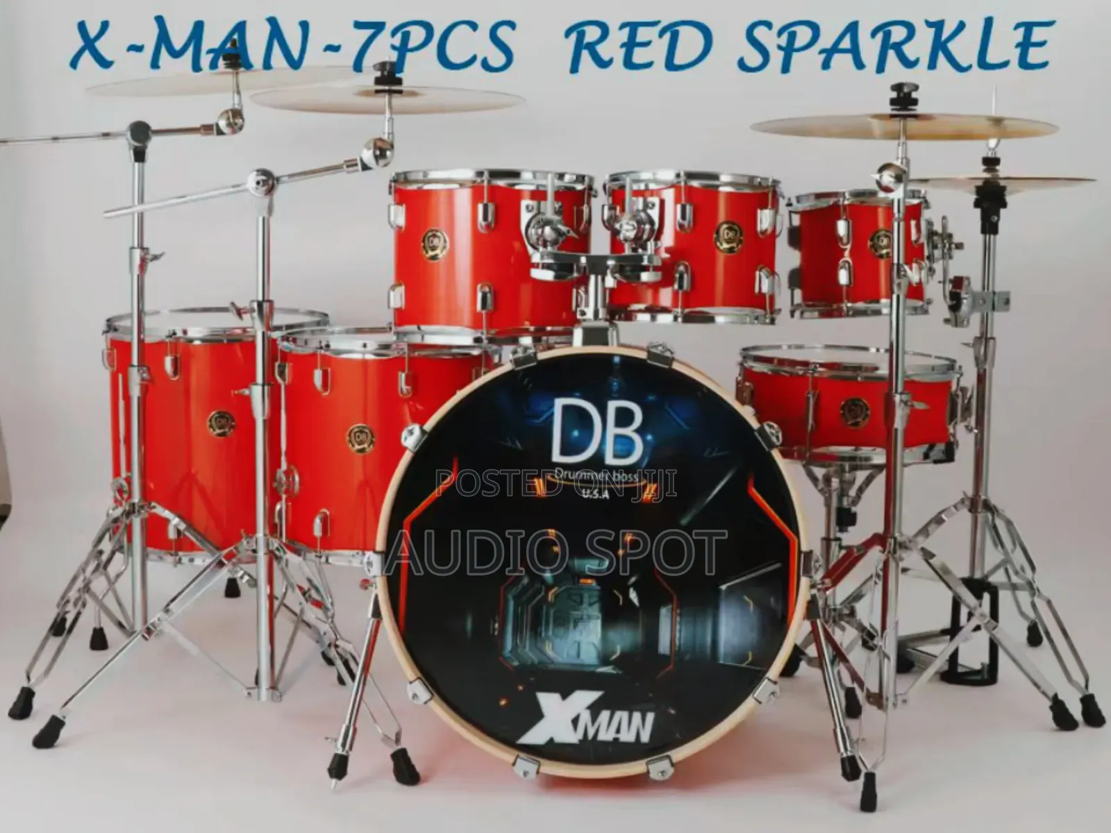 Original D-B X-MAN Professional 7pcs Acoustic Drum Set