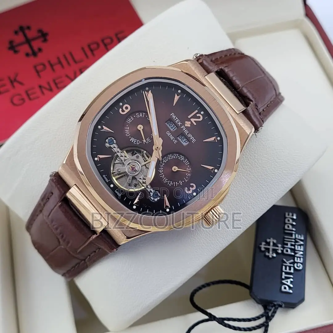 Original Patek Philippe Chronograph Brown Leather Watch