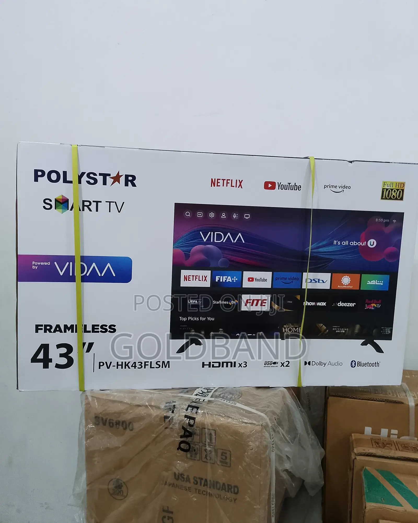Polystar 43inches Framless Full HD Smart Tv PV-HK43FLSM
