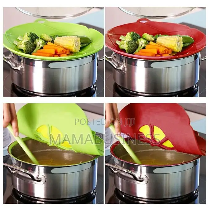 Silicone Lid Spill Stopper Cover for Pot Pan Kitchen-1pc
