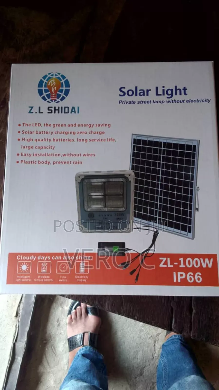 Quality 100w Solar Flood Light With Panel and Charging Port