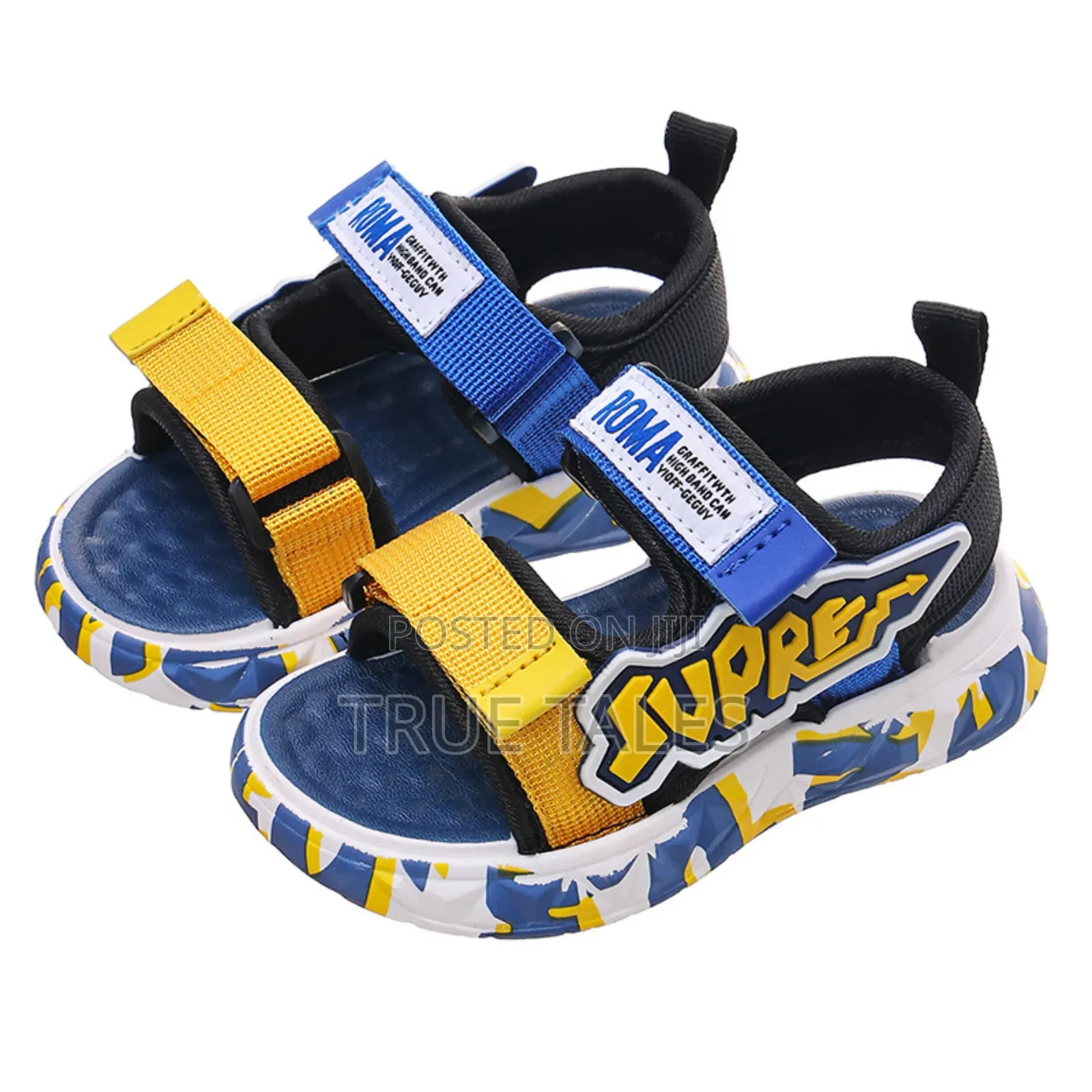 Toddler Boy's Solid Coloured Sandals With Adjustable Straps