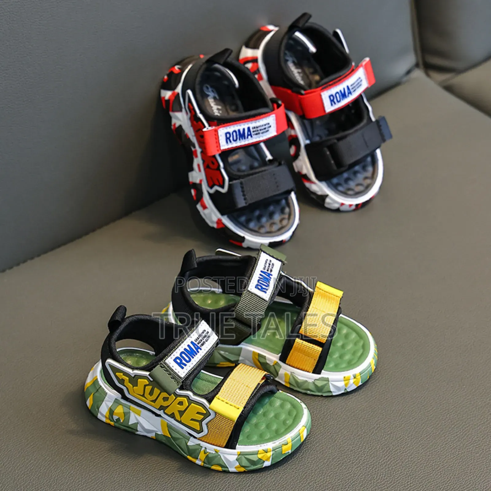 Toddler Boy's Solid Coloured Sandals With Adjustable Straps