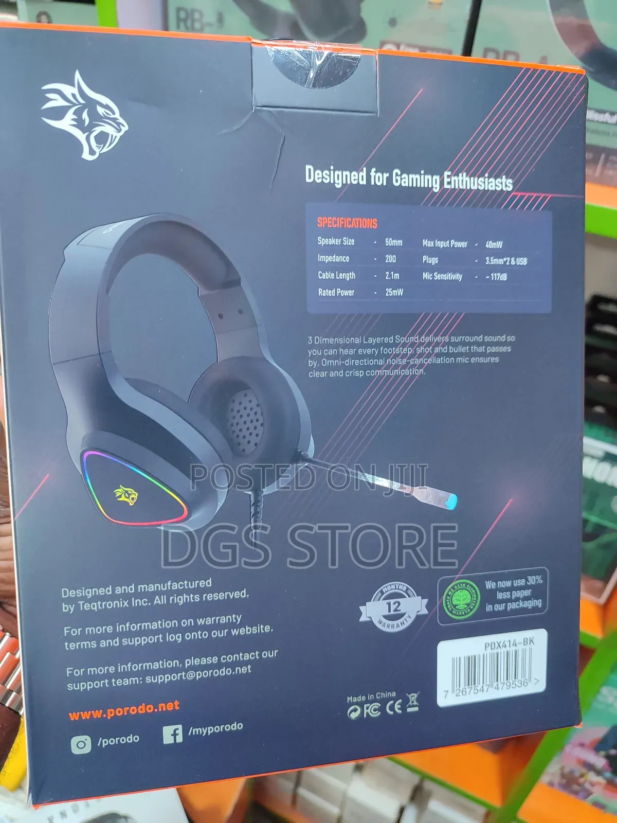 Porodo Gaming PDX414 Wired Headphone