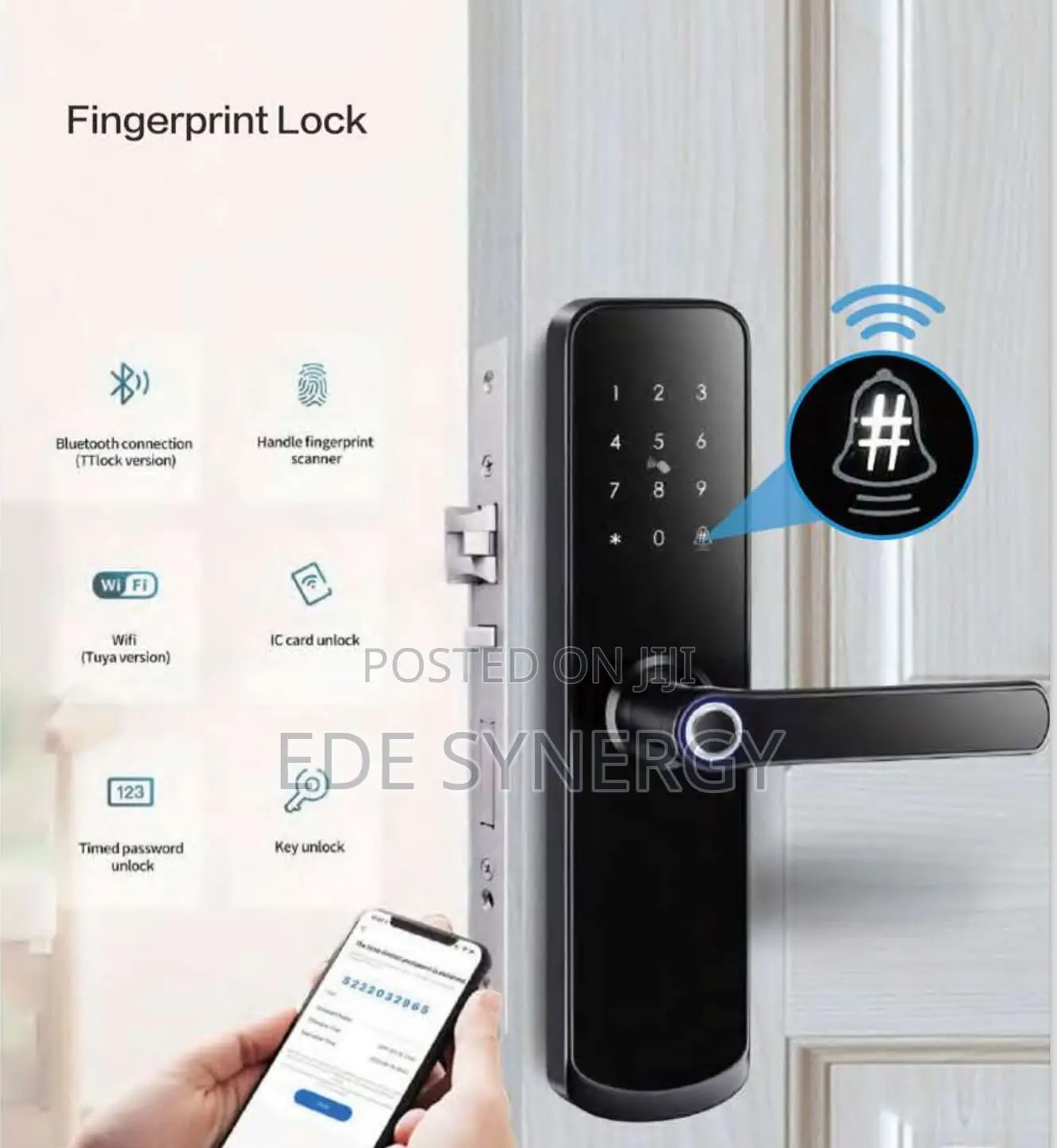 Fingerprint Smartlock, Smart Card, Smart App, Passcode