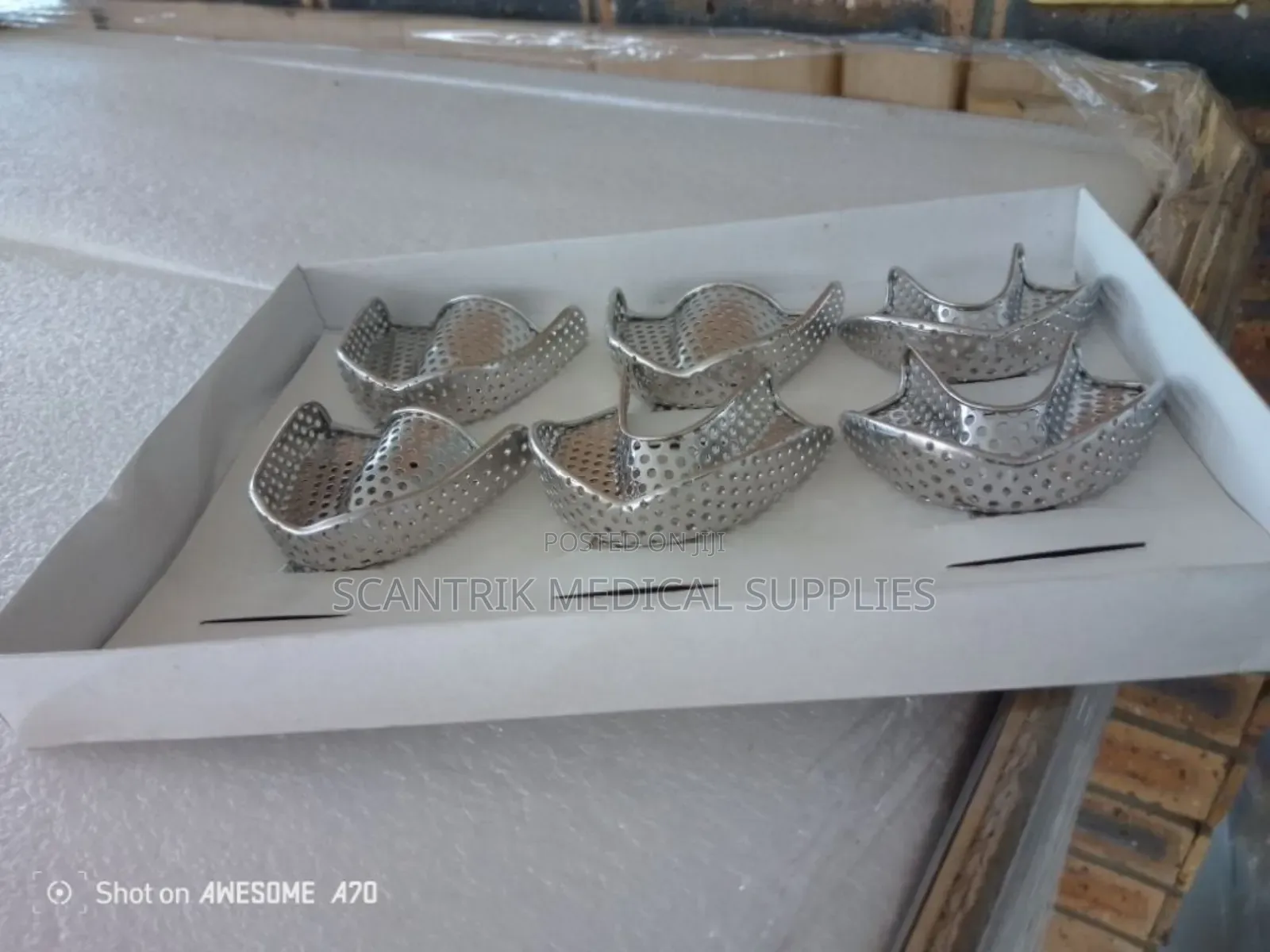 6 Metal Dental Impression Tray