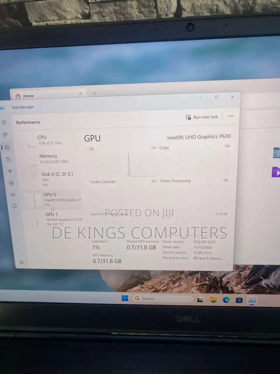 Laptop Dell Precision 7750 64GB Intel Xeon SSD 1T