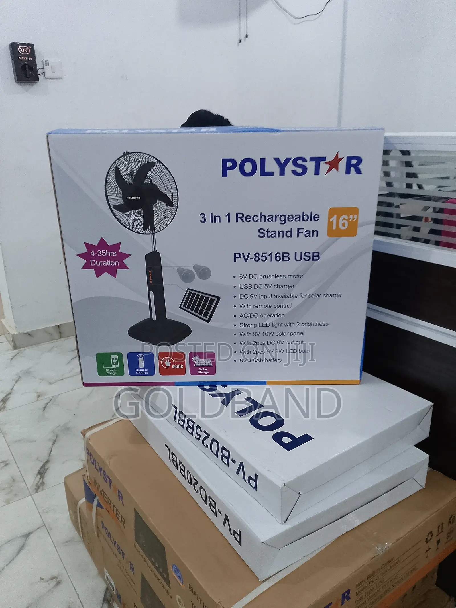Most Standard 3in1 16" Polystar Rechargeable Standing Fan
