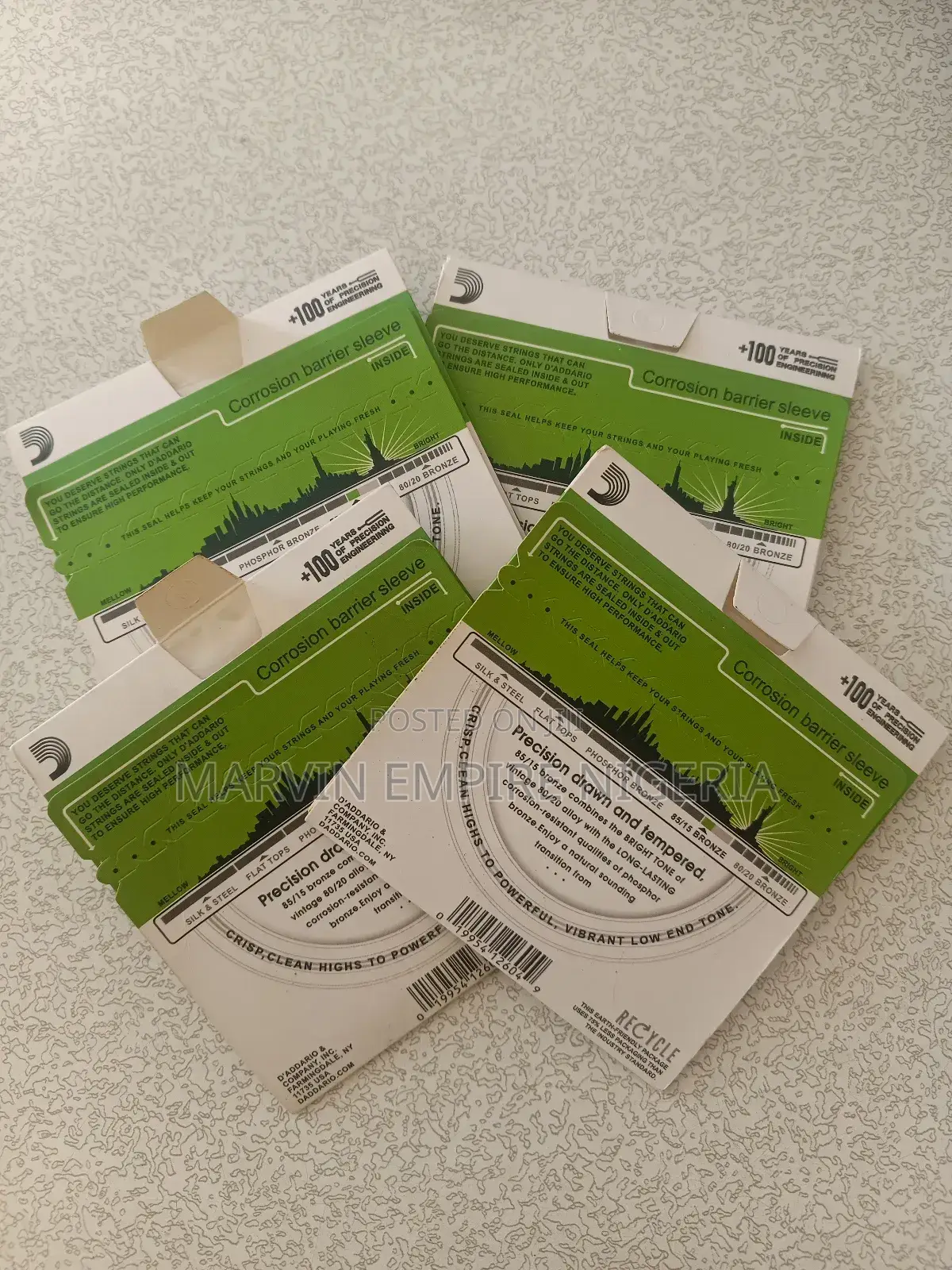 4 Packs Daddario Acoustic Strings Super Light Ez890