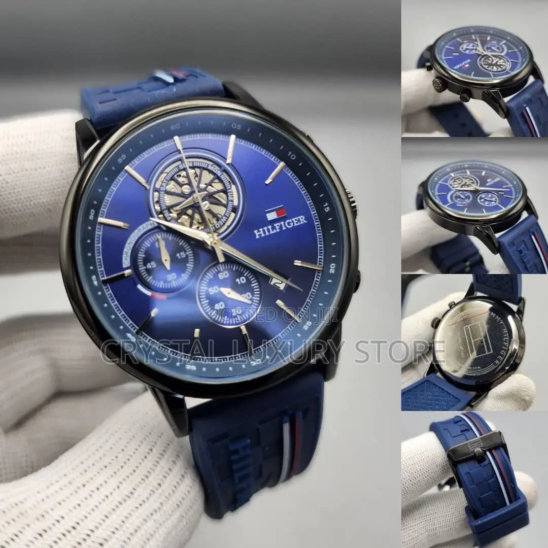 Tommy Hilfiger Quality Men Rubber Strap Wristwatch