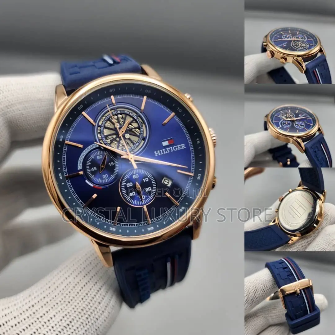 Tommy Hilfiger Quality Men Rubber Strap Wristwatch