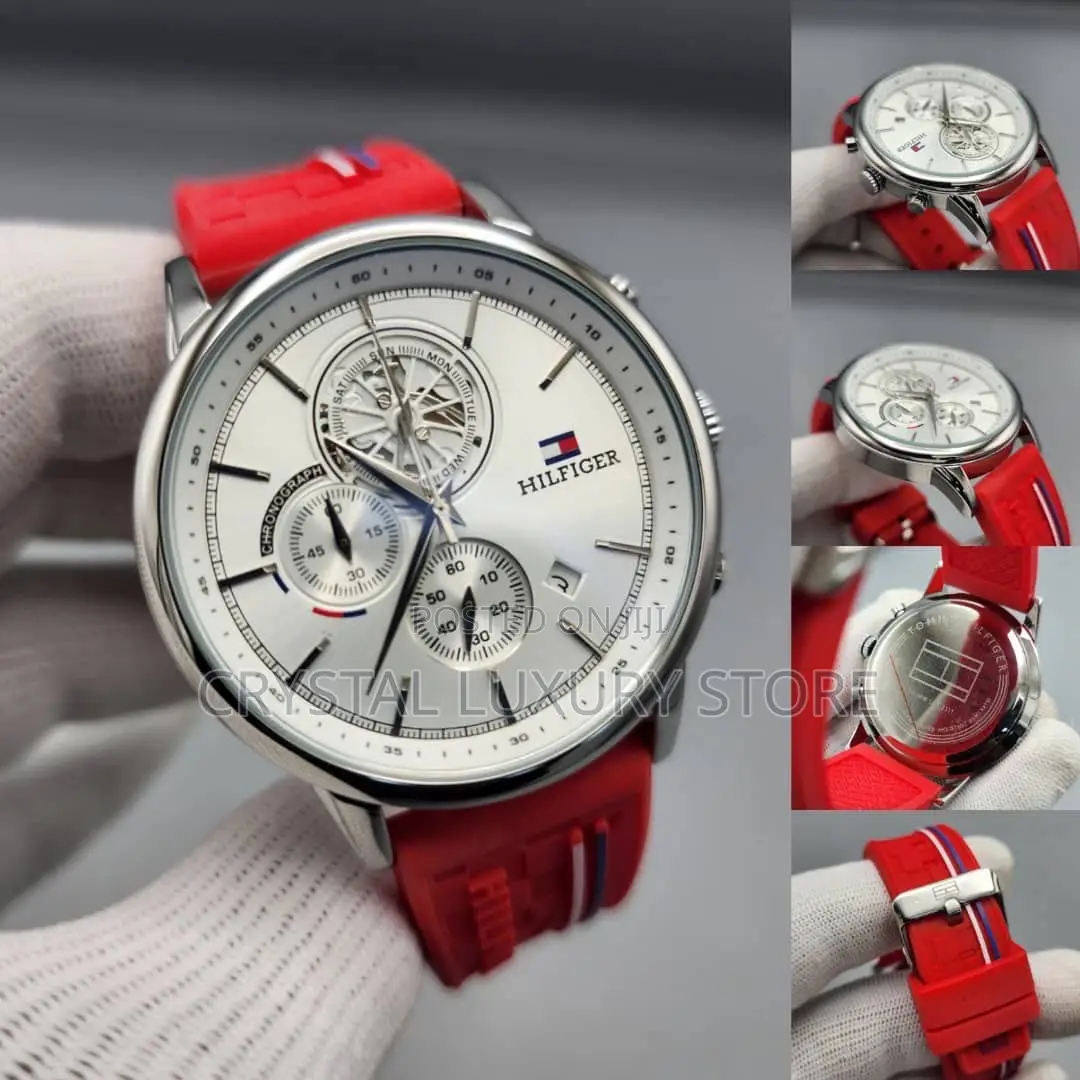 Tommy Hilfiger Quality Men Rubber Strap Wristwatch