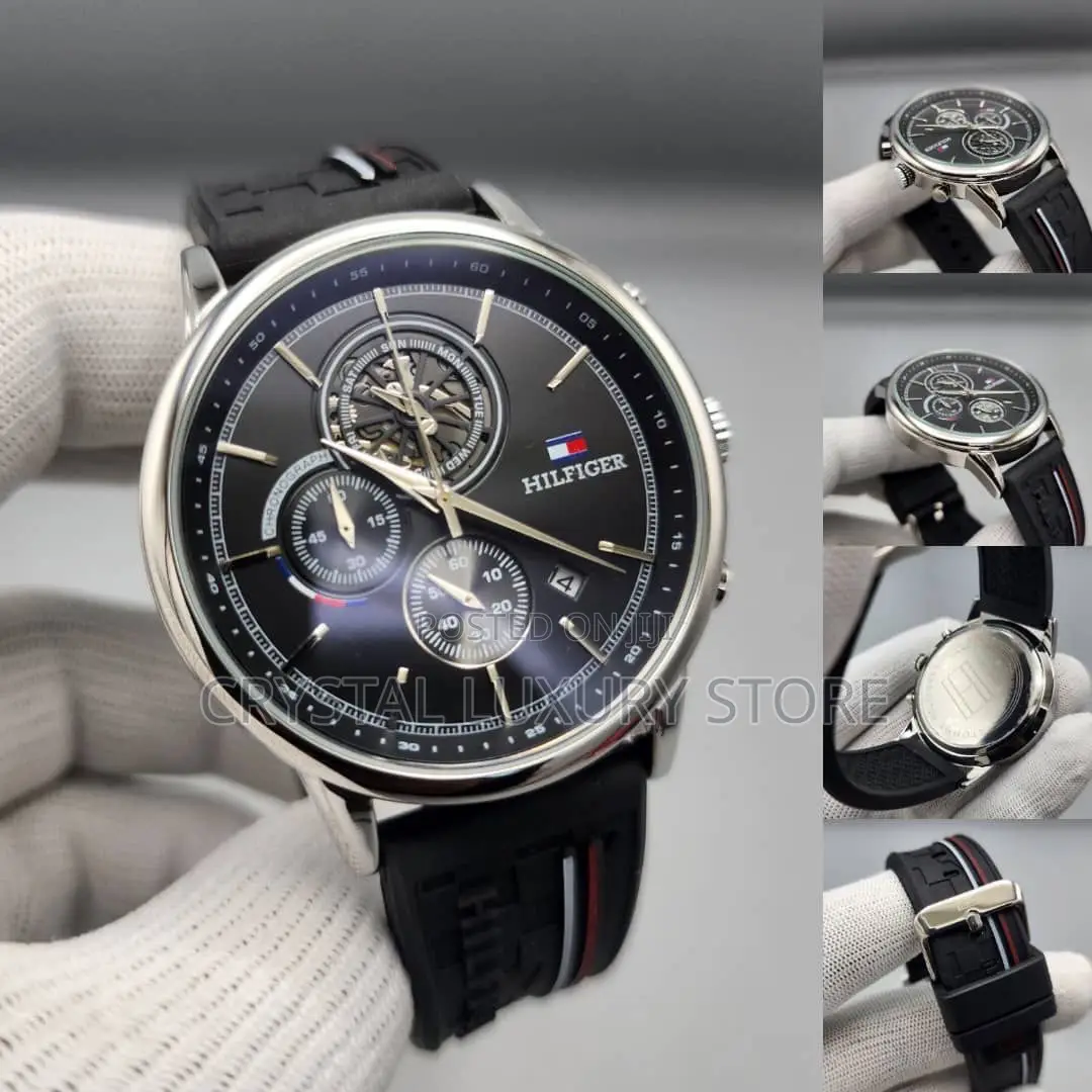 Tommy Hilfiger Quality Men Rubber Strap Wristwatch
