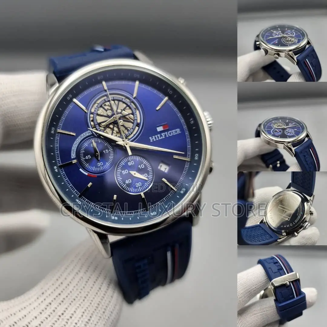 Tommy Hilfiger Quality Men Rubber Strap Wristwatch