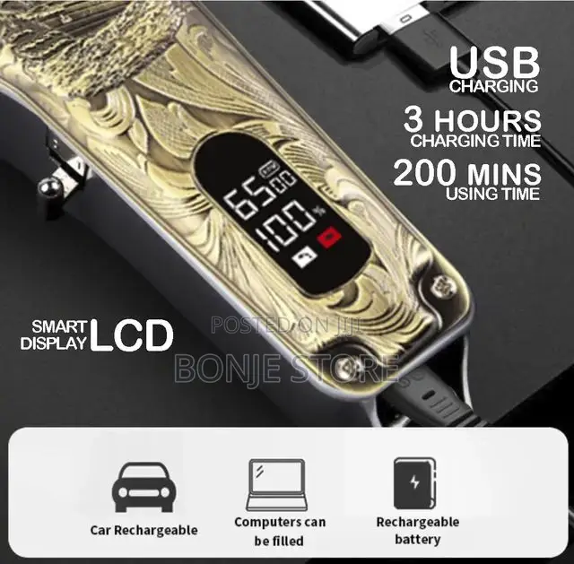 Sonar Professional Rechargeable Hair Clipper Wit LCD Display