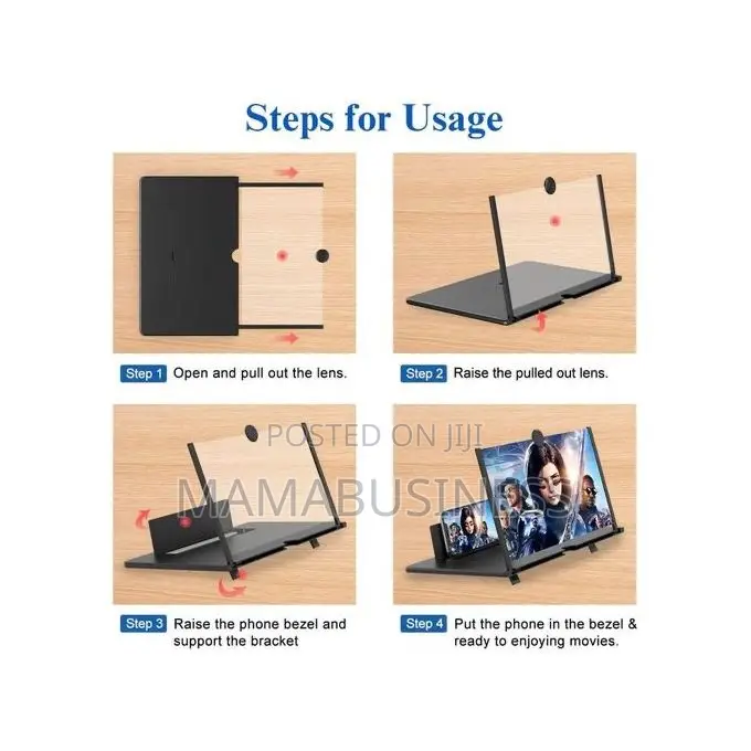 3D Mobile Phone Screen Magnifier HD Video Amplifier Stand